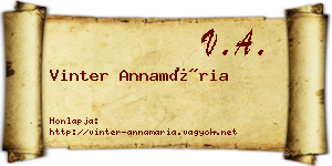 Vinter Annamária névjegykártya